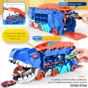 恐竜アドベンチャートラックおもちゃパズル多機能変形ティラノサウルスレックスカーSプラスチックダイキャストカーモデル - Product Image 4