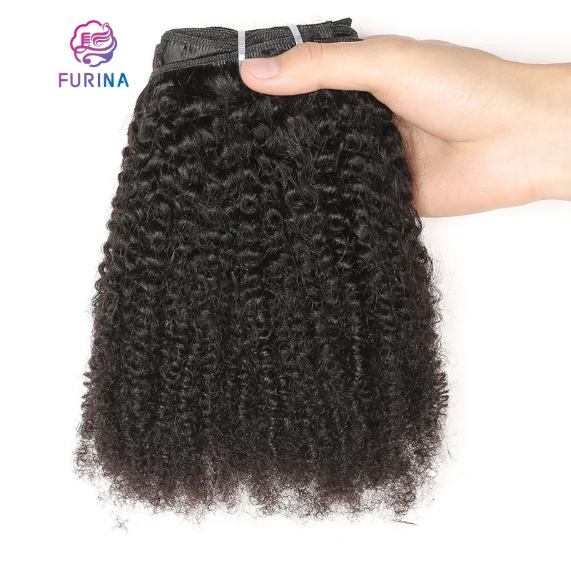 8 piezas 18 Clips de alta calidad Color Natural virgen 100% cabello humano 8 piezas por juego Clip rizado afro rizado en extensiones de cabello