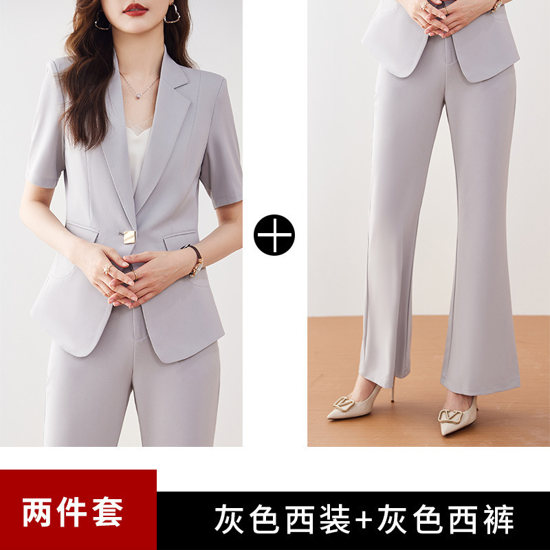 Gray suit trousers