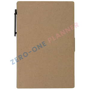 定制库存自粘记事本牛皮纸封面记事本，带钢笔便签，用于促销 - Product Image 4
