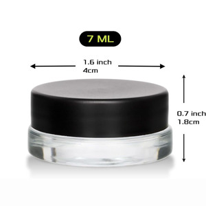 卸売3ml 5ml 7ml 9ml透明ラウンドリサイクルガラスクリーム瓶ブラックゴールドキャップ付き - Product Image 4