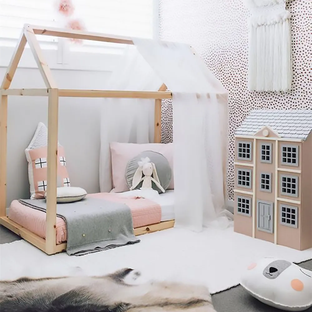 حار بيع مخصصة تصميم جديد جميلة سرير بيبي الأثاث مونتيسوري البيت إطار الاطفال/سرير طفل في سن المشي