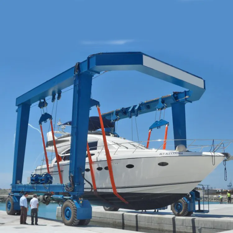 heavy duty 100 ton mobile lift hydraulic electric hoist boat marine crane