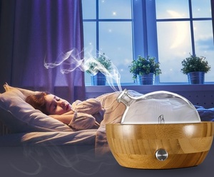 Glass Bamboo Ultrasonic <strong>Diffuser</strong> Essential Oil Overflow the Built-in <strong>Nozzle</strong> Nebulizer <strong>Diffuser</strong> with 7 Color Led Change - Product Image 1