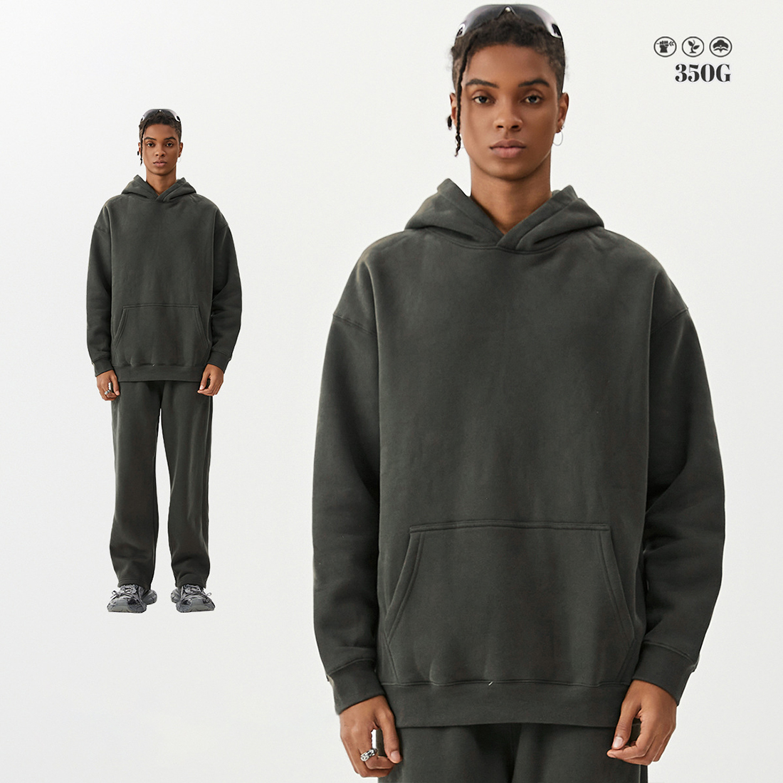 Dark iron gray hoodie