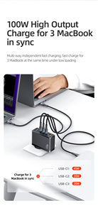 USAMS CC163 <strong>All</strong> Mobile Phone EU Plug Fast Charging 4 Ports Multi Ports 100W High Power USB-C GaN <strong>Charger</strong> <strong>All</strong> Adapter <strong>Charger</strong> - Product Image 4