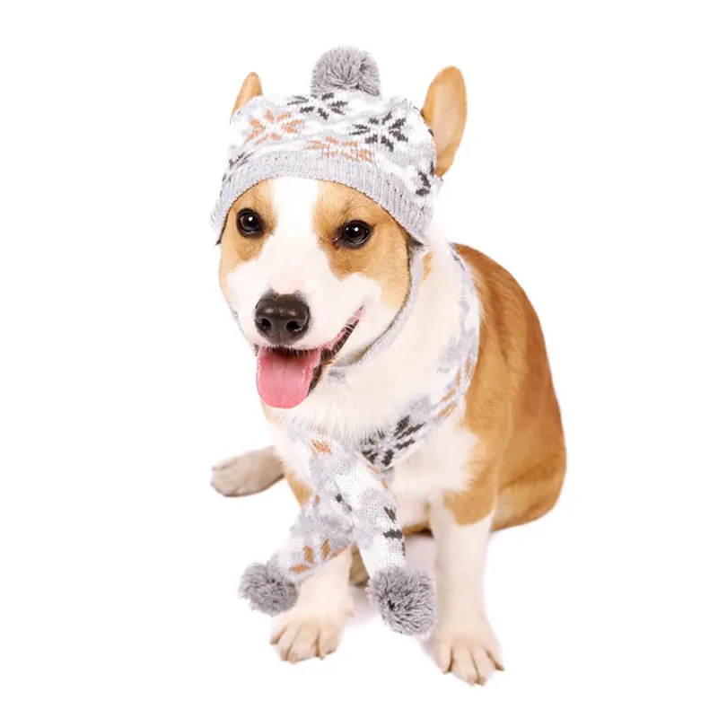 FASHION Pet Sweater Scarf with a hat dog jumper clothes Retro style Dogs Cats Sweater Knitwear durable