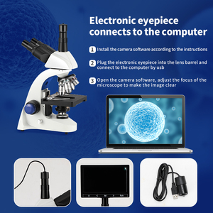 Microscopio biológico trinocular de Laboratorio Profesional, luz led, con pantalla - Product Image 6