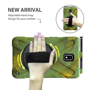Kamuflaj 360-degree kılıf için SamsungTab Active2 8 T390/T395/T397 kalem-oluk tarzı Kickstand el omuz askısı kabuk
