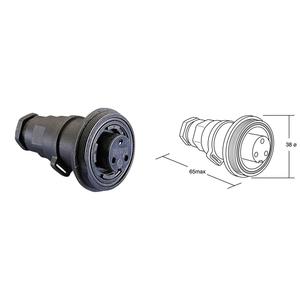 Bulgin PX0732/<strong>S</strong> circular connector <strong>coupling</strong>, straight Total number of contacts: 3 Series (circular connector): PX 1pc. (94091011 - Product Image 1
