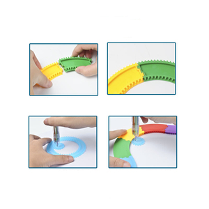 Vendita calda creativa curva disegno gioco educativo giocattolo arte gioco divertente assemblando puzzle fai da te spirografo - Product Image 3