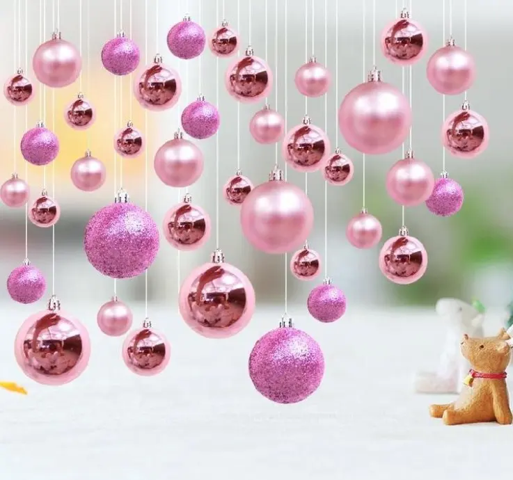 卸売50 mm透明プラスチッククリスマス装飾ボール、吊り下げクリスマス装飾透明プラスチックボール