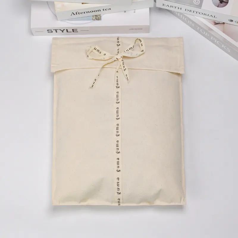 Canvas Bags Dust Envelope Pouch Muslin Bags Custom 100% Organic Cotton Mini Recycled Cotton Screen Printing Packaging Clothing