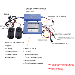 WISE Ledミラー調光器マルチタッチキーコントロールBluetoothスピーカーWIFI & 時間 & 温度センサースイッチ画面液晶 - Product Image 2