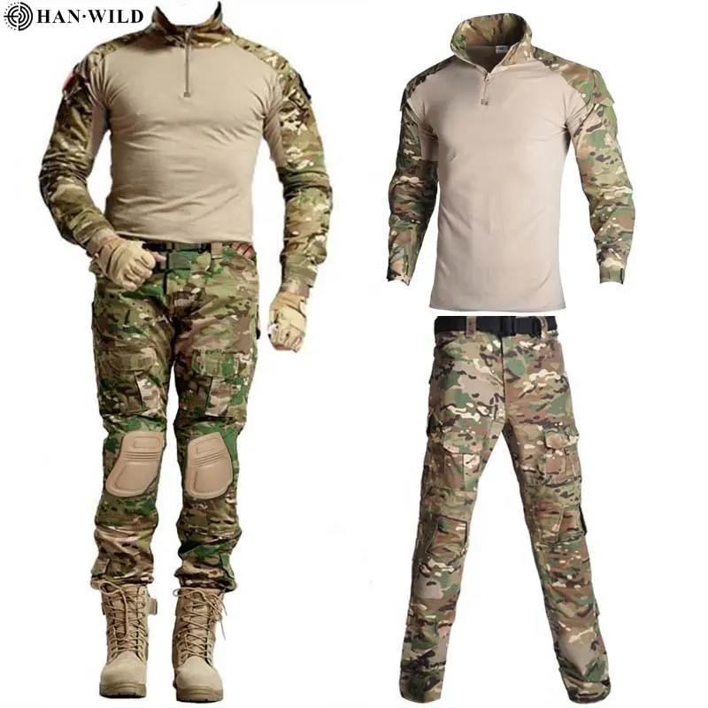 HAN WILD Combat-uniforme de camuflaje, traje de rana, camisa de manga larga, ropa personalizada resistente a las roturas