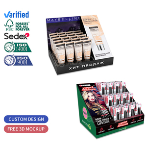 Özel Tasarım Tezgah Üstü Kozmetik Perakende Karton Standı, Katmanlı PDQ Tepsili Tezgah Üstü Oluklu Mukavva Sergi Kutusu - Product Image 1