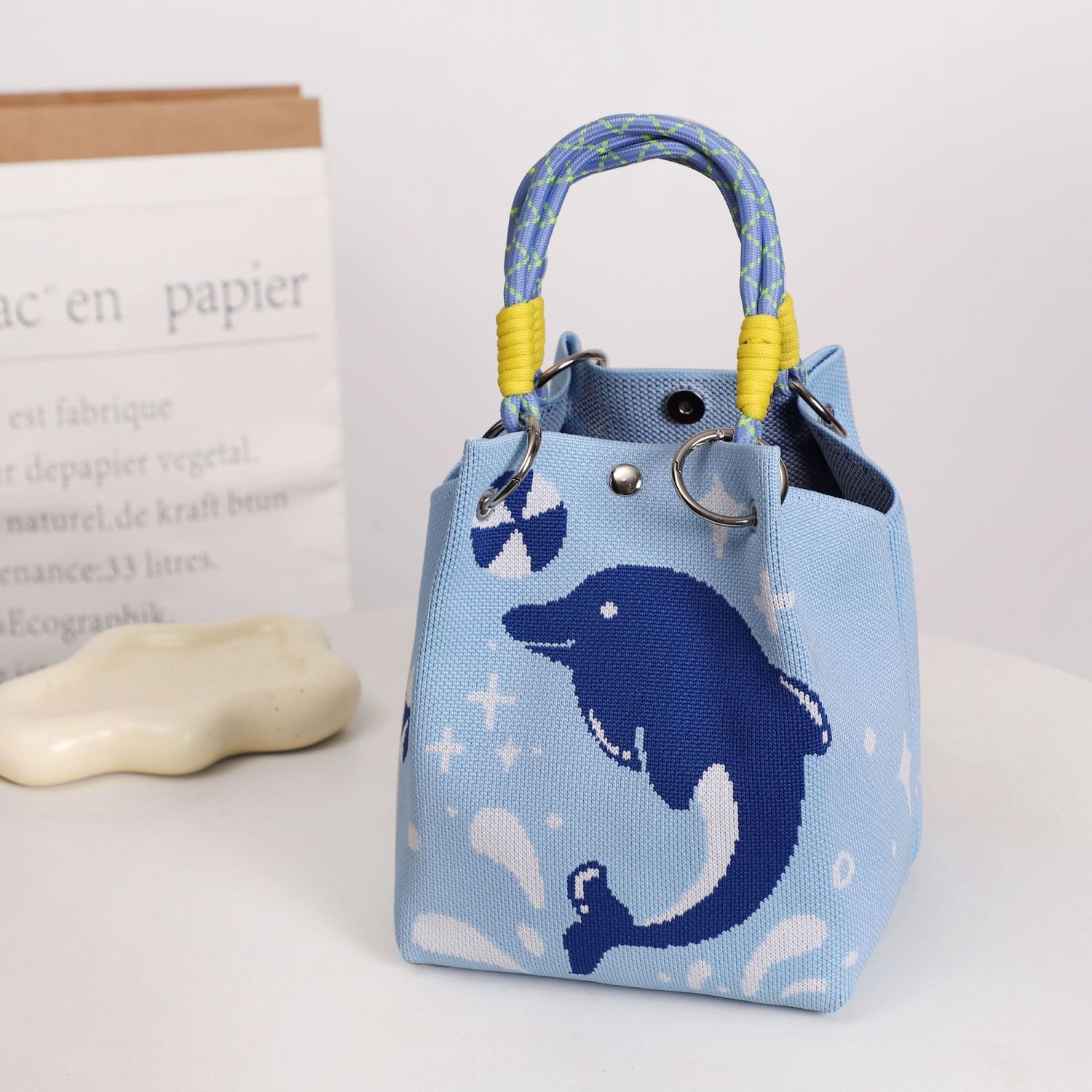 Sac à boucle anneau - bleu dauphin