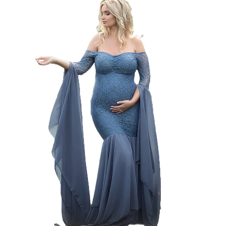 2021 USA les plus populaires accessoires de photographie de maternité maternité hors épaule robe tir Photo robe enceinte livraison gratuite