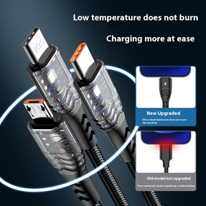 Sınır ötesi yeni PD 5 in 1 süper hızlı şarj hattı için Huawei için Samsung Apple cihazlar için 5A tip-c kulaklık ile TPE ceket - Product Image 4