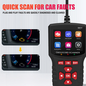 Herramientas de escaneo de voltaje S611, lector de código Obd para coche, herramientas de escaneo, opciones de menú multilingüe - Product Image 4