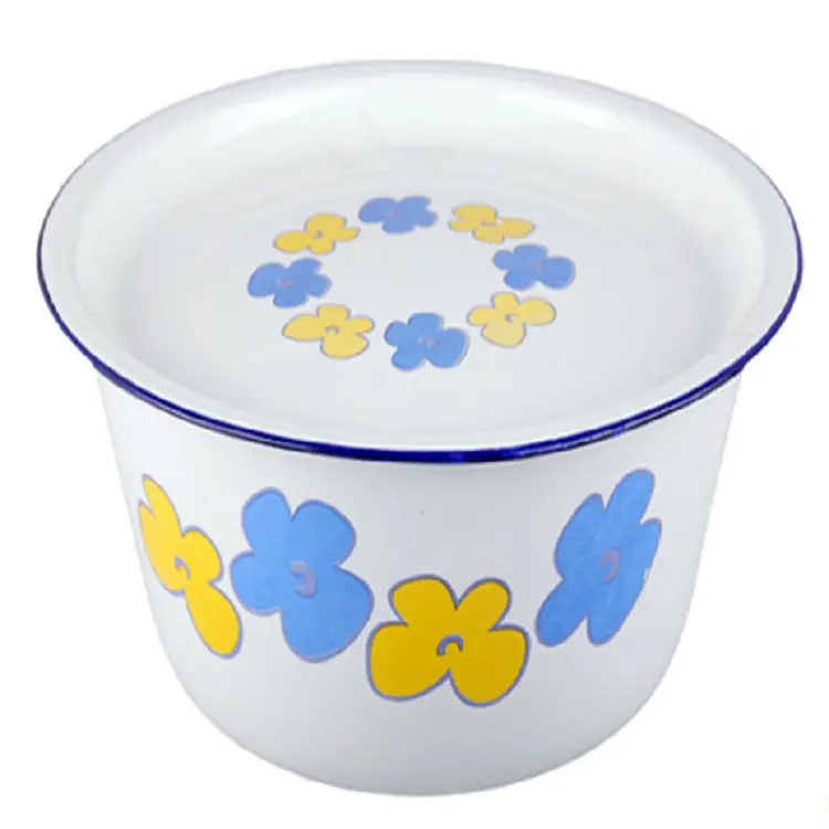 Hot Sale Finger Bowl Large Capacity Hand pilaf bowl Multi-purpose kichen Storage Container Easy Clean Made of Enamel