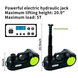 Elektrikli araba krikosu kiti 5T 12V araba Jack hidrolik darbe anahtarı ve şişirme ile SUV Sedan MPV için LCD ve lastik basınç göstergesi - Product Image 5