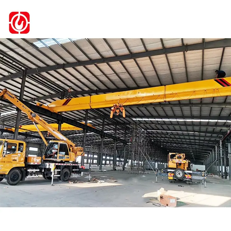 Merek Jinniu 5 Ton 10 Ton 16 Ton 20 Ton Single Beam Shed Overhead Crane