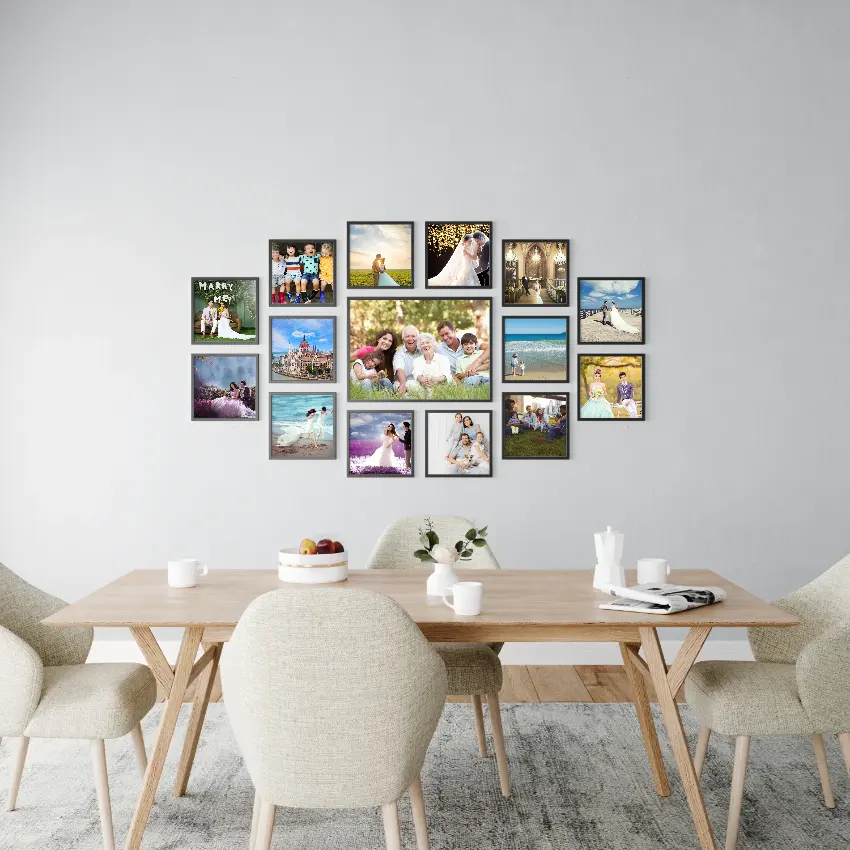 Pacote com 60 unidades de azulejos grandes e elegantes para moldura de fotos sem tapete