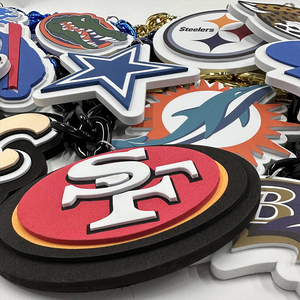 カスタムチャンピオンシップラージアワードネックレススタック3DEVAフォームビッグロゴファンタッチダウンチェーンスポーツファン用 - Product Image 2