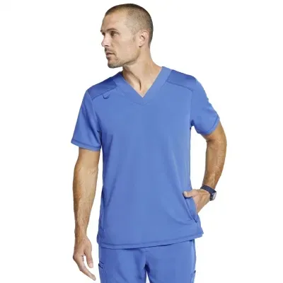 Wholesale Summer Mens Hospital Work Shirt with Pen Pocket Medical Scrubs