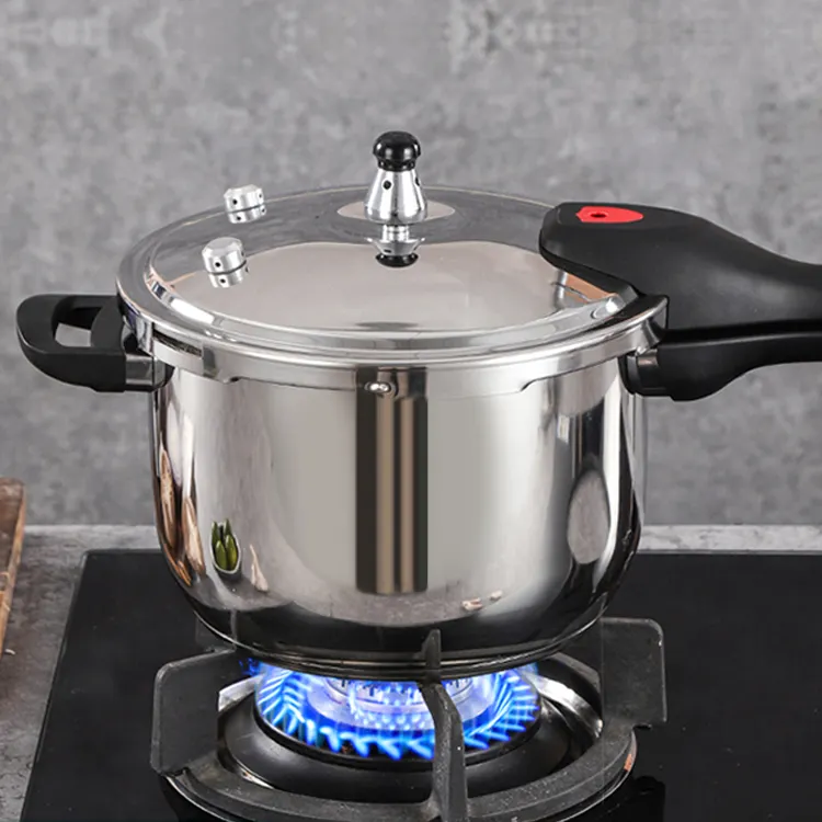 Olla a presión de acero inoxidable 304 olla de sopa multiusos con tapa exterior utensilios de cocina