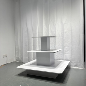 Custom 3 Tier Square/Round MDF Display <strong>Table</strong> <strong>Multi</strong> <strong>Functional</strong> Stand for Cosmetics Books Shoes &amp; Retail - Product Image 5
