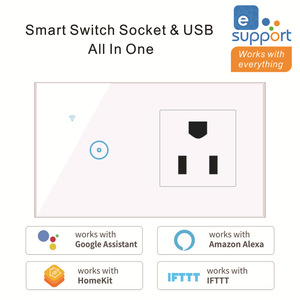 Tuya用WiFiスマートスイッチソケット多機能統合壁パネルダブルポールMax. 16Aガラス素材クロスボーダー - Product Image 4