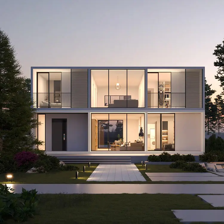 Luxus 2-stöckiges modulares Fertighaus 180qm Beton fertigteil Villa Gästehaus versorgung mit Anpassungs service und Möbeln