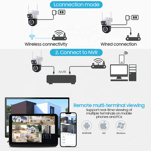 Açık Nvr kamera kitleri 6mp çift Lens PTZ hareket algılama güvenlik sistemi IP Cctv kablosuz kamera ekran ile iki yönlü ses - Product Image 2