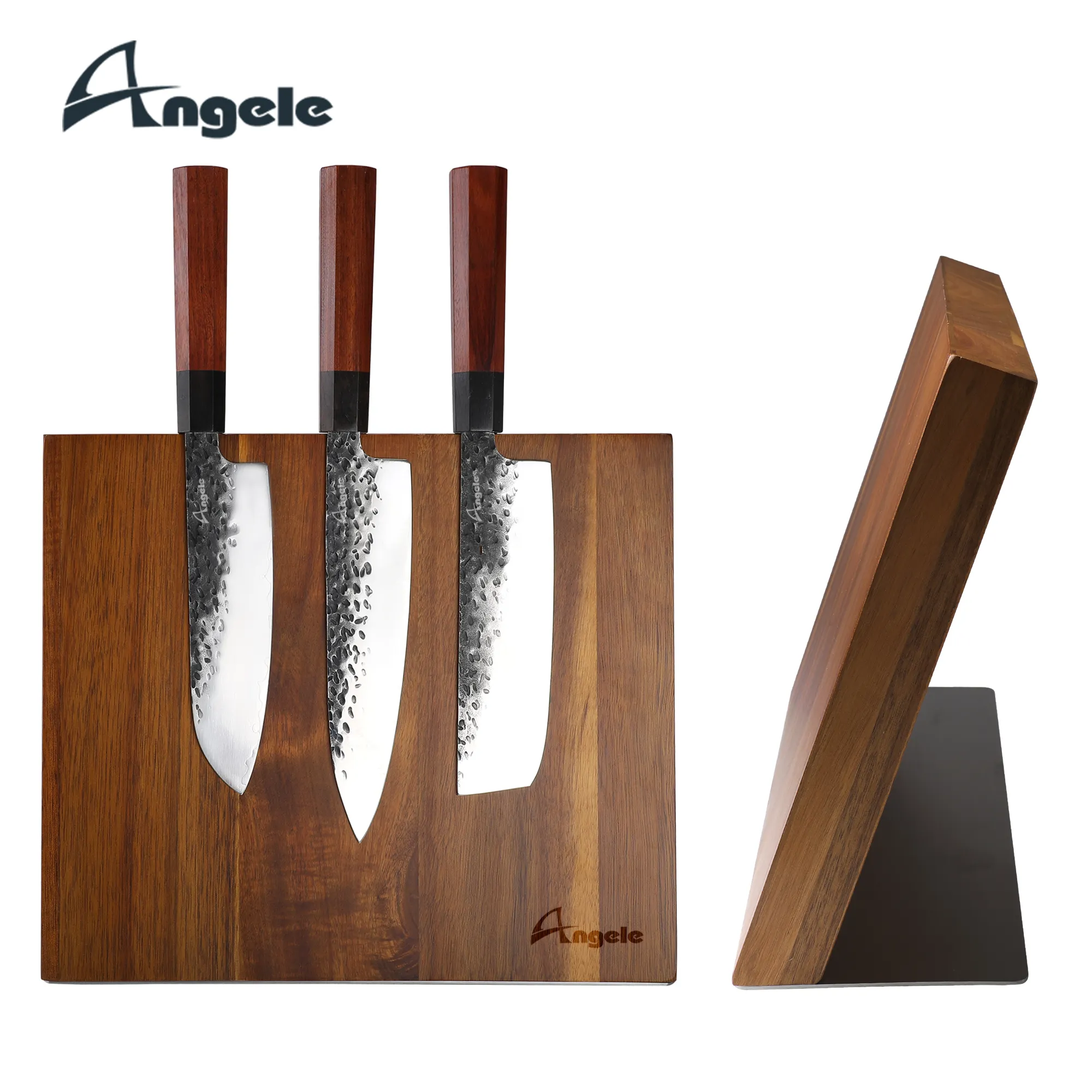 High Quality Kitchen Knife Set Stand Block Holder in Acacia Wood Knife Block