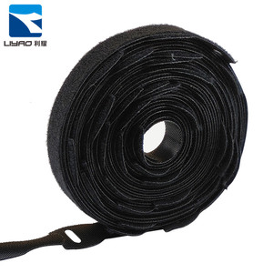 Bridas para cables con velcro de nailon personalizadas con elasticidad poliéster espalda con espalda gancho bucle hogar logotipo personalizado bolsas impresas - Product Image 1