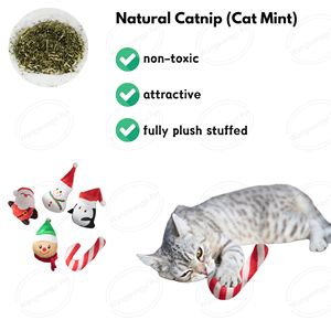 Juguete de hierba gatera de peluche de Navidad, gato no tóxico, menta, serie navideña, juguete de hierba gatera para mascotas para gatitos - Product Image 3