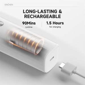 ENCHEN Boost için yeni şarj edilebilir saç tıraş Clippers seti paslanmaz çelik bıçak USB güç kaynağı İngilizce ev otel için - Product Image 6