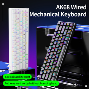 Teclado con cable de 68 teclas de alta calidad con retroiluminación Mecánico Teclado Mecanico para juegos para computadora de escritorio y portátil