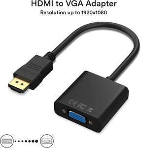 Adaptador macho VGA hembra chapado en oro 1080p convertidor VGA PVC para proyector de computadora HDTV Audio Monitor aplicaciones