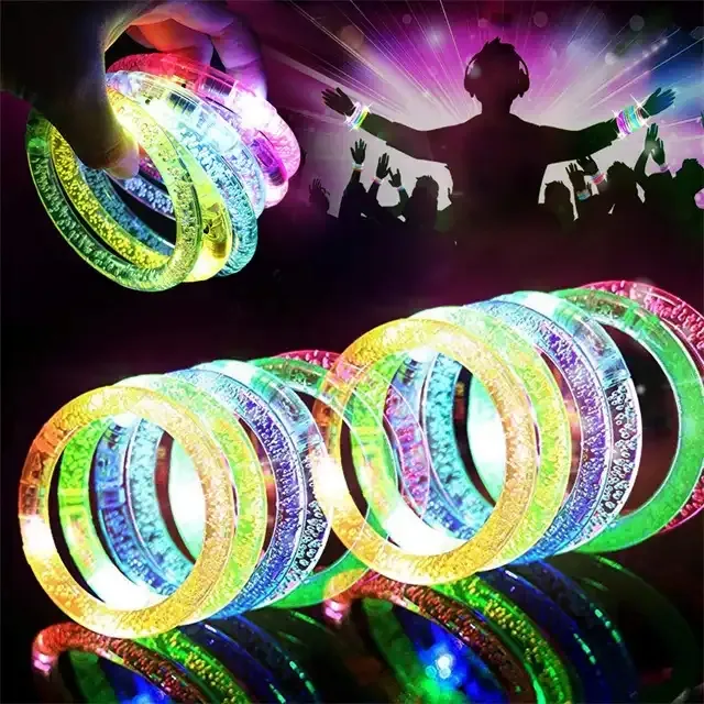 Pulsera LED RTS al por mayor, muñequeras de plástico baratas para eventos festivos, accesorio de fiesta de neón