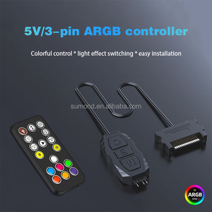 SUMOND Mini RGB Controller 5V 3pin ARGB Hub con telecomando compatibile con per alimentazione SATA