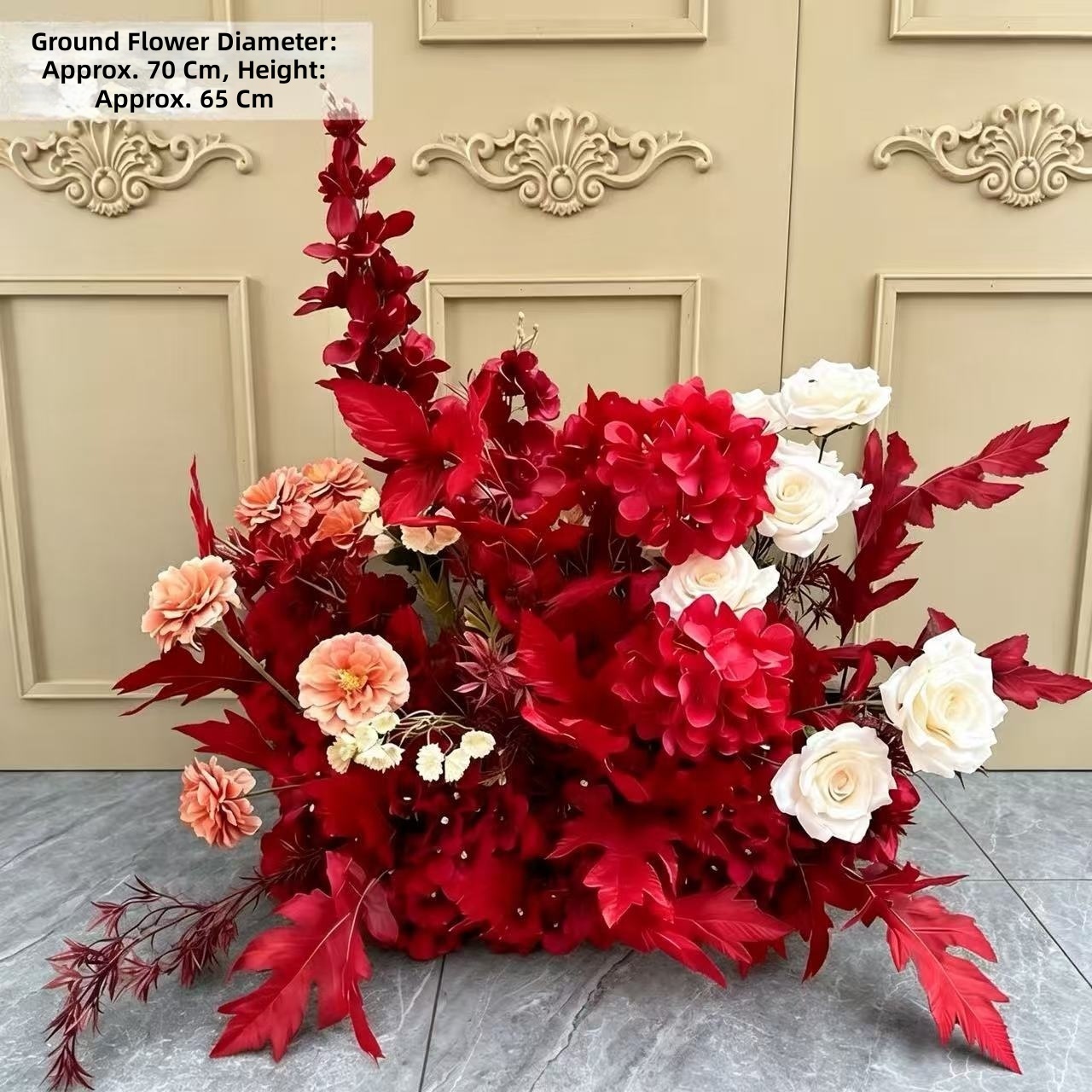 Wine red lily welcome flower row