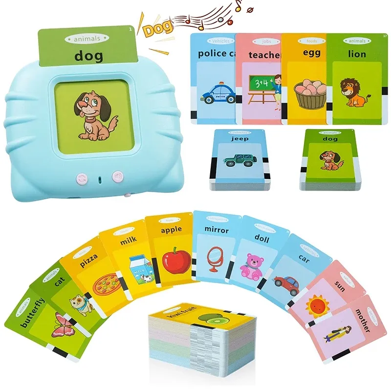 Cartes Flash parlant 224 mots pour enfant en bas âge, jouets pour garçons et filles, jouets sensoriels pour les enfants autistes, jouets d'apprentissage Montessori