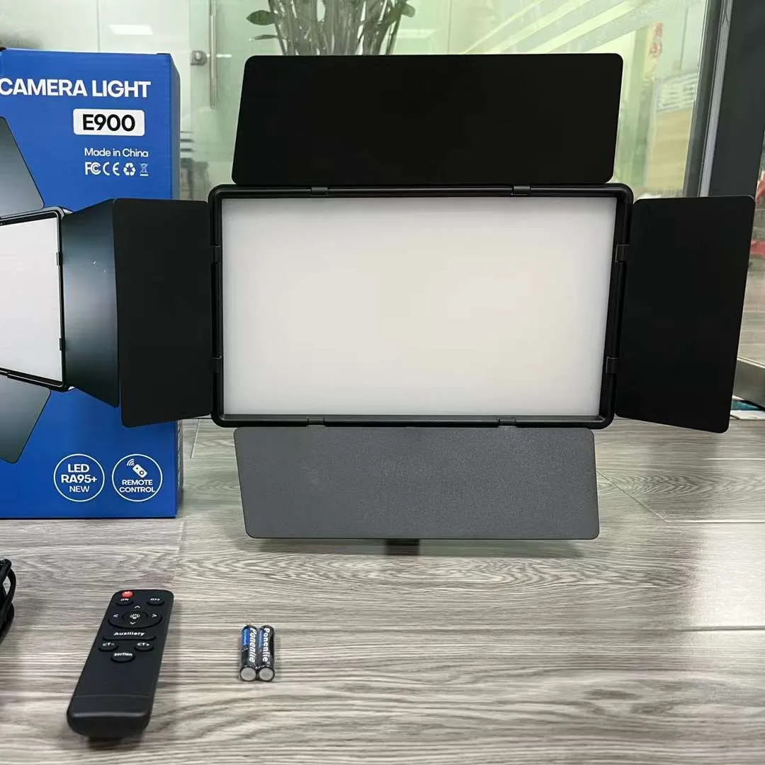 Kit de anillo de luz Led para fotografía y vídeo, lámpara blanca de luz diurna para música y vídeo, E900, 55W, 3000K-6500K, Vlogger