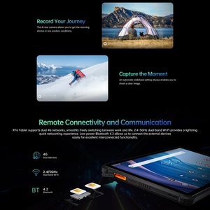 Hochwertiges OUKITEL RT6 4G Netzwerk IP68/IP69K robustes Tablet 8 GB+256 GB 10,1 Zoll Android 13 Tablet PC - Product Image 4