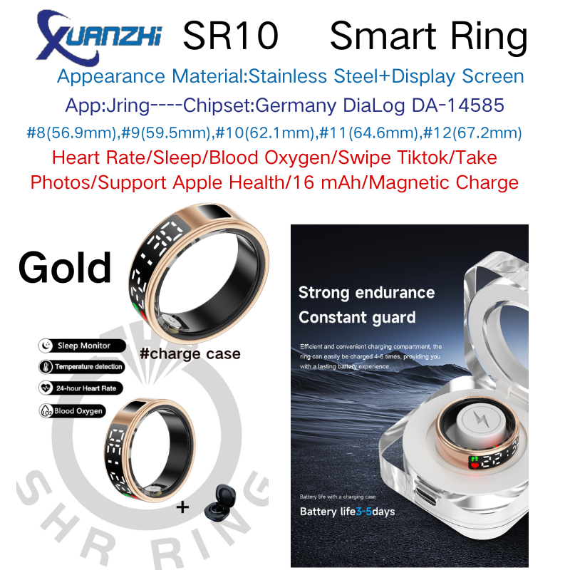 Gold Xuanzhi-SR10-santé-sommeil-remise en forme-écran d'affichage de la bague intelligente