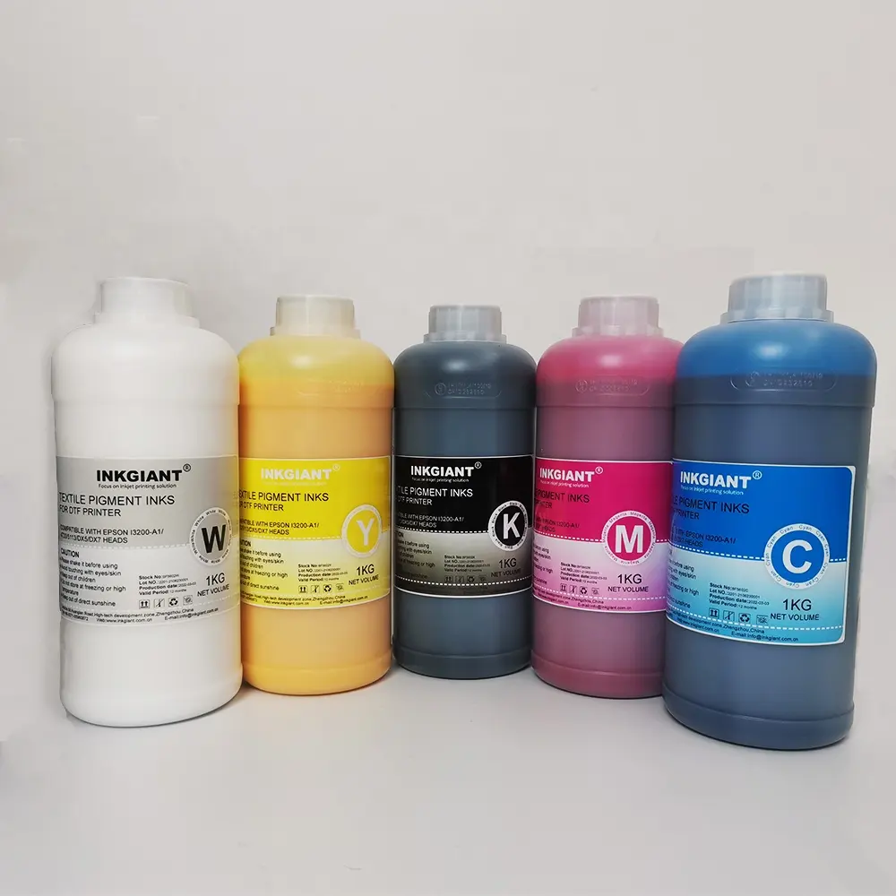 Tinta de pigmento a base de agua para impresora de película dtf, tinta de pigmento a base de agua, color blanco, modelo Inkgiant dtf, gran oferta