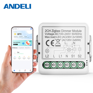 2CH 2-Way <strong>Zigbee</strong> Smart Wall Switch LED Dimmer <strong>Module</strong> Remote Control Tuya Smart Life Compatible Home DIY EU 240V Requires <strong>Zigbee</strong> - Product Image 1
